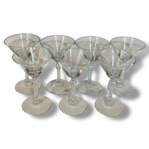 Elegant Clear Martini Glasses Set of 7